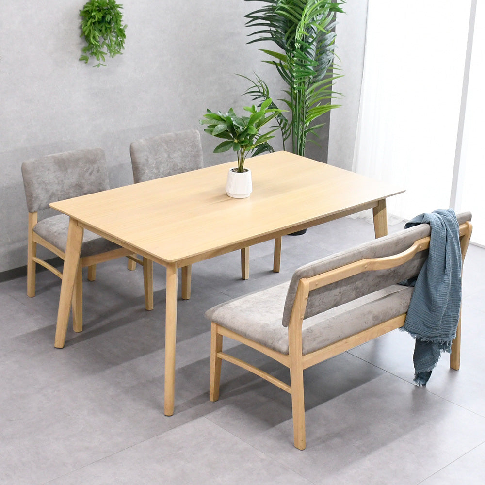 150cm幅オーク突板ダイニングテーブルセット 4点セット