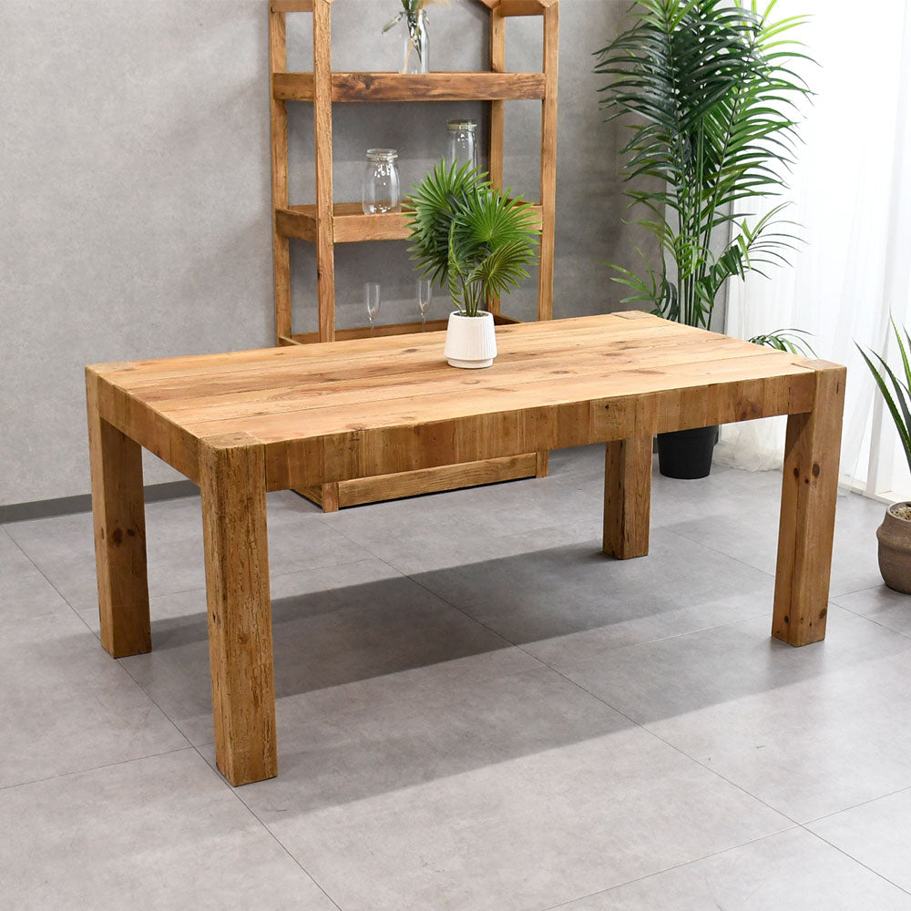 【ヴィンテージナチュラル】リサイクルウッド 無垢材 ダイニングテーブル 160cm幅 木製 テーブル おしゃれ カフェ風 古材