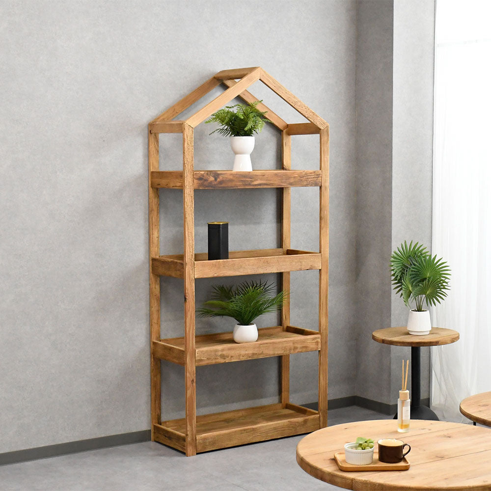 【ナチュラルヴィンテージ】リサイクルウッド 無垢材 シェルフ 棚 オープンラック 収納 木製 おしゃれ カフェ風 古材