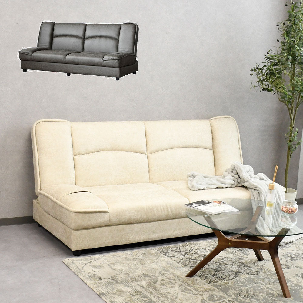 【収納付き】レザーファブリック ソファ 3人掛け 座面下収納 ローリング式 おしゃれ モダン 北欧風 コンパクト