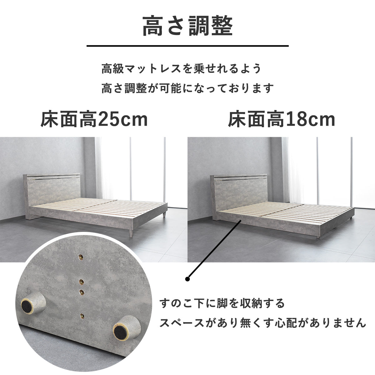 抗菌・防臭・防ダニマットレス付き ベッドセット｜SWRH72Bボンネルコイル使用｜シングル・セミダブル・ダブル対応