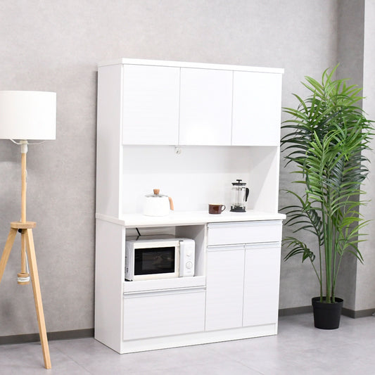 【日本製・モイス付き】キッチンボード 120cm｜レンジボード／家電収納棚｜耐熱・防湿・省スペース設計