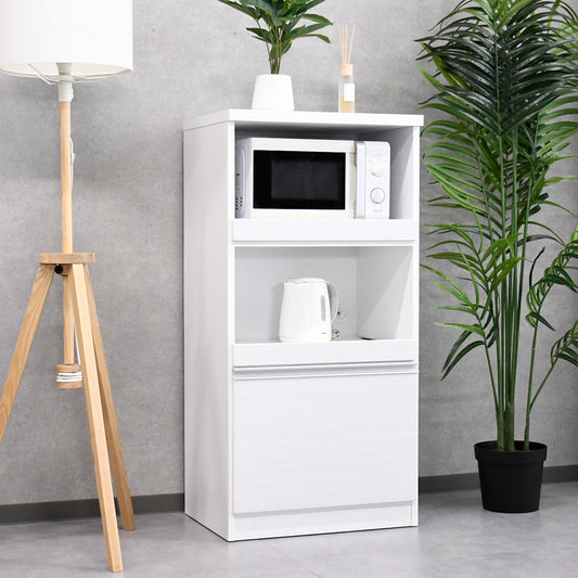 レンジ台 完成品 幅60cm 国産 キッチンボード スリム収納 ホワイト 一人暮らし用 おしゃれ