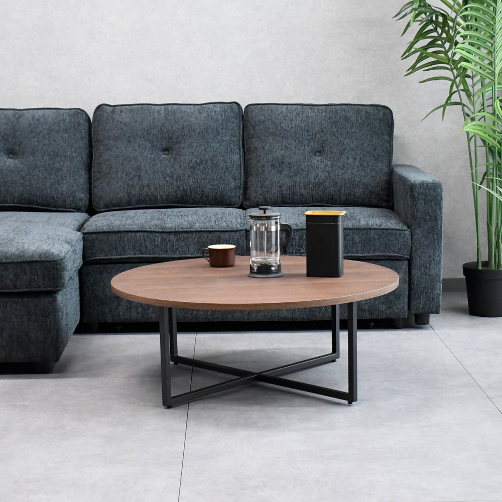 ローテーブル 丸型 幅90cm｜ウォールナット突板 コーヒーテーブル 北欧