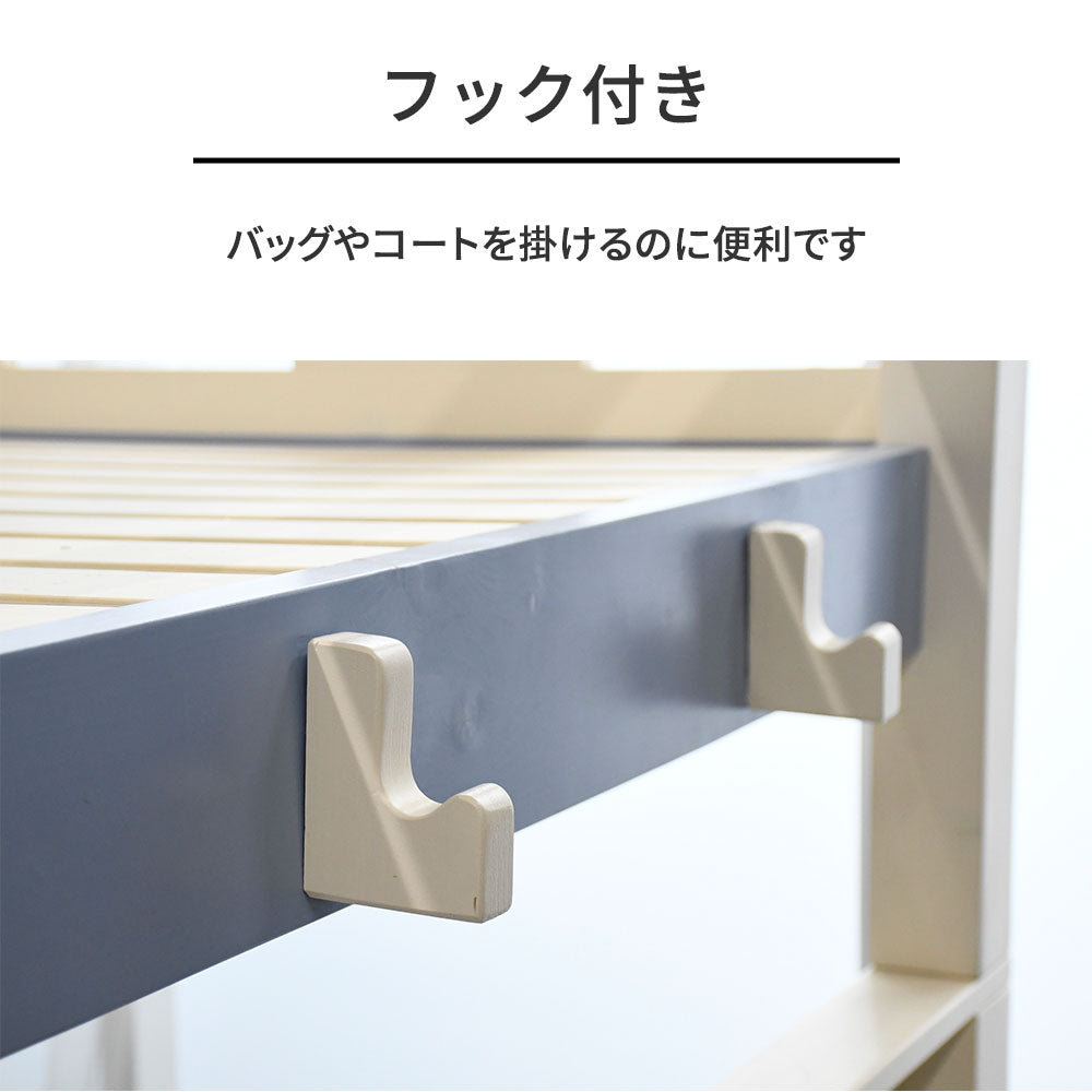 二段ベッド 静止耐荷重900kg フィンランドパイン材 LED照明付き