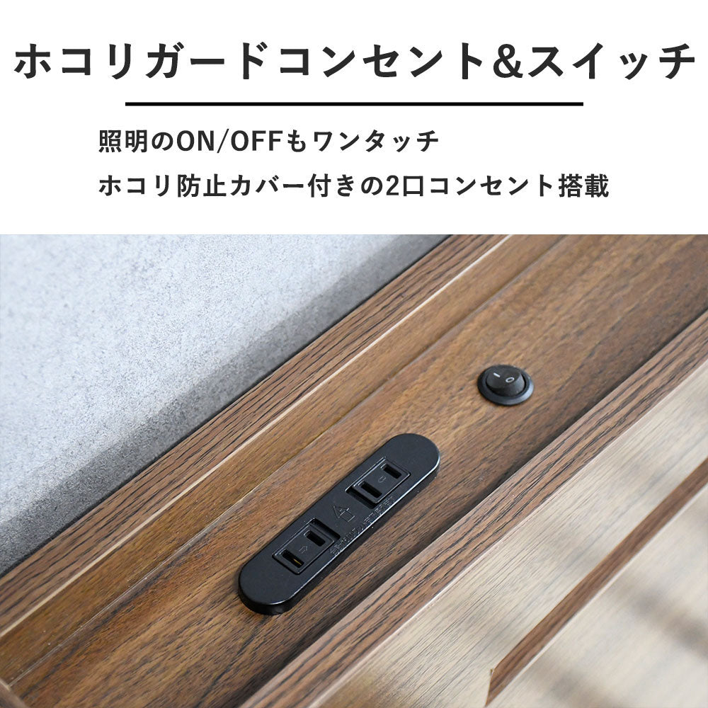 LED照明付き収納ベッド ダブルサイズ（マットレス無し）