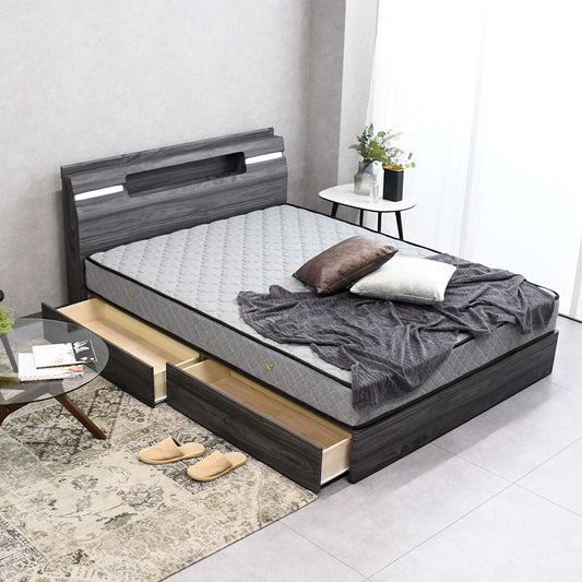 LED照明＆収納コンセント付き モダンベッド（4サイズ対応）