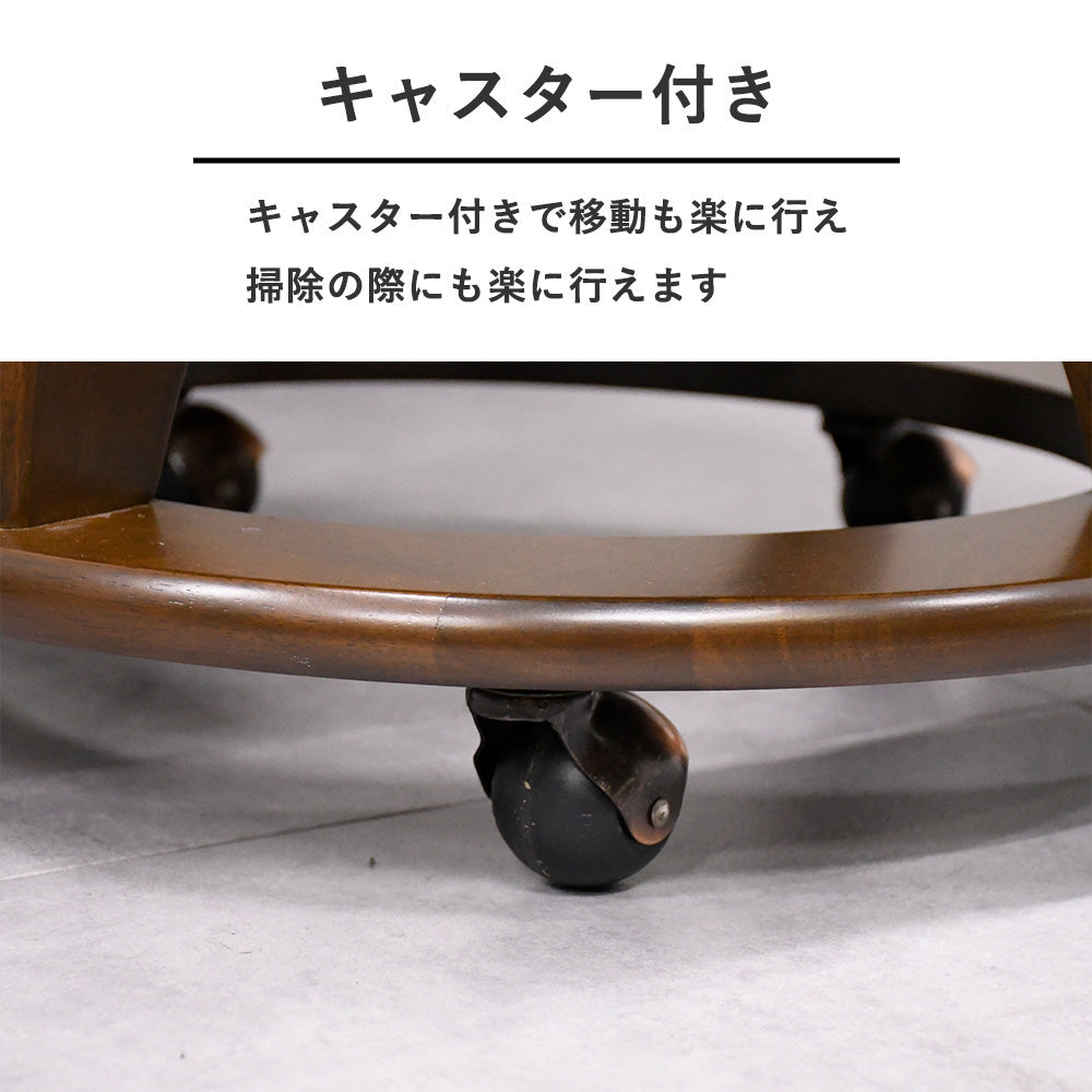 【7点セット】PVCレザー回転チェア付きダイニングセット｜6人掛け｜木製フレーム＆キャスター付き｜選べる2色