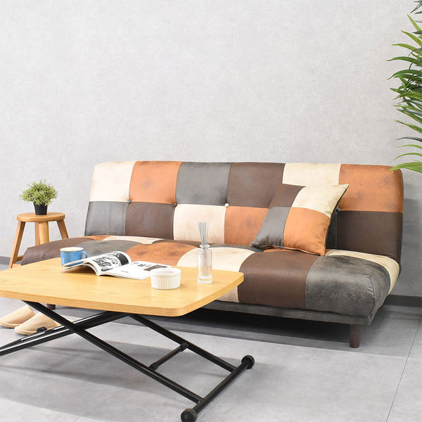 ✨早い者勝ち最終SALE✨ ソファーベッド レザーファブリック パッチワーク ソファーベッド ソファベッド レザーファブリック パッチワーク