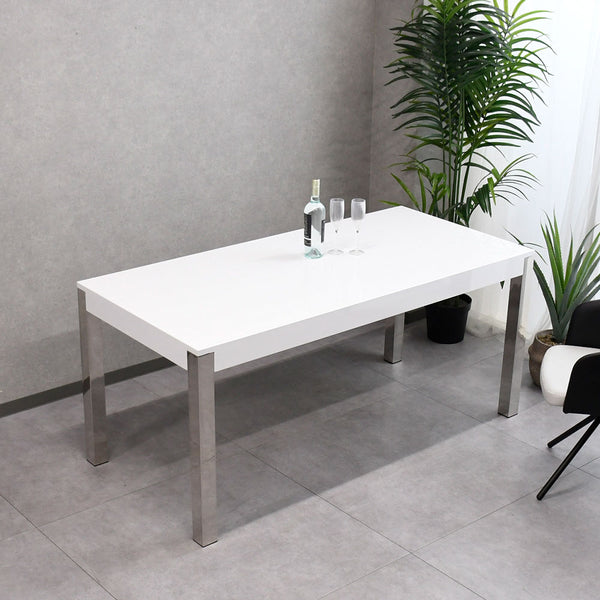 光沢仕上げが美しい】160cm幅 ハイグロステーブル｜艶あり天板で洗練